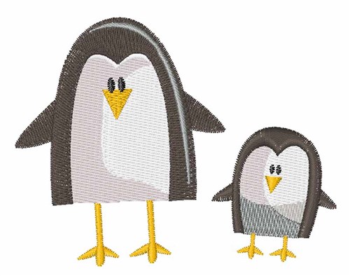 Two Penguins Machine Embroidery Design