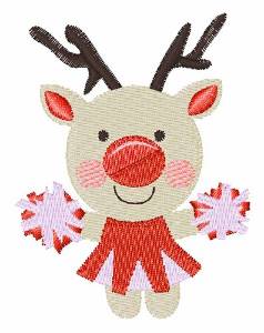 Picture of Rudolph Cheerleader Machine Embroidery Design