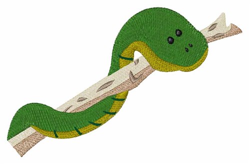 Green Snake Machine Embroidery Design