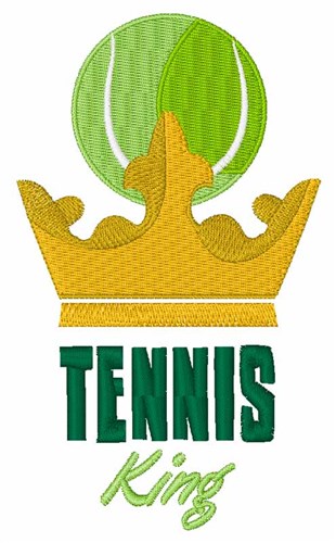 Tennis King Machine Embroidery Design