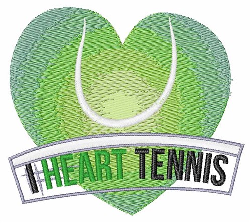 I Heart Tennis Machine Embroidery Design