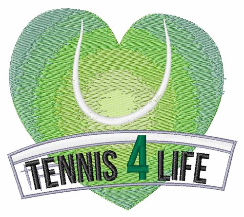 Tennis 4 Life Machine Embroidery Design