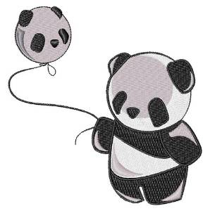 Picture of Panda With Balloon Machine Embroidery Design