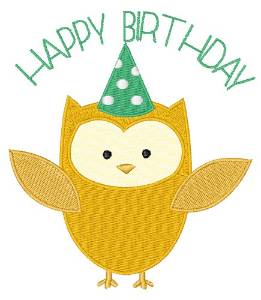 Picture of Birthday Owl Machine Embroidery Design