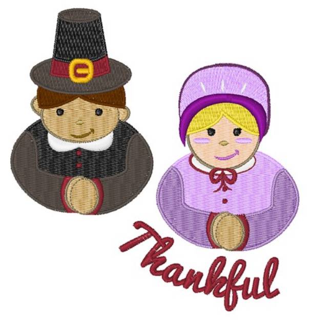 Picture of Thankful Pilgrims Machine Embroidery Design