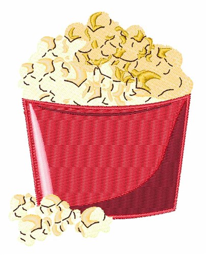 Bucket Of Popcorn Machine Embroidery Design