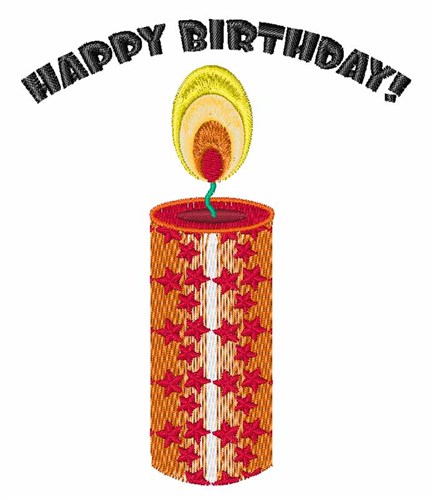 Birthday Candle Machine Embroidery Design