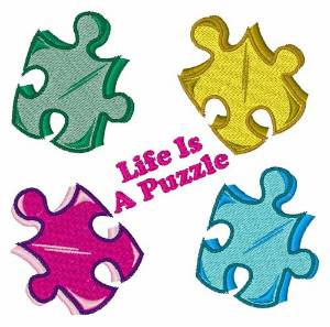 Picture of Life Is A Puzzle Machine Embroidery Design