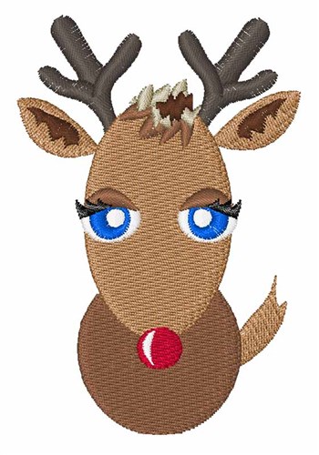 Rudolph Head Machine Embroidery Design