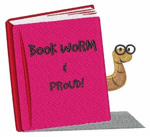 Picture of Proud Book Worm Machine Embroidery Design