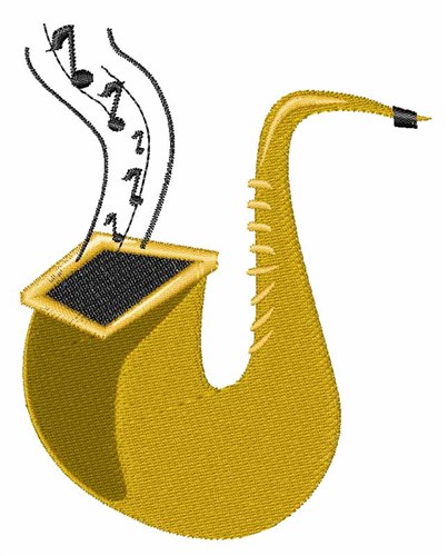 Sax Music Machine Embroidery Design
