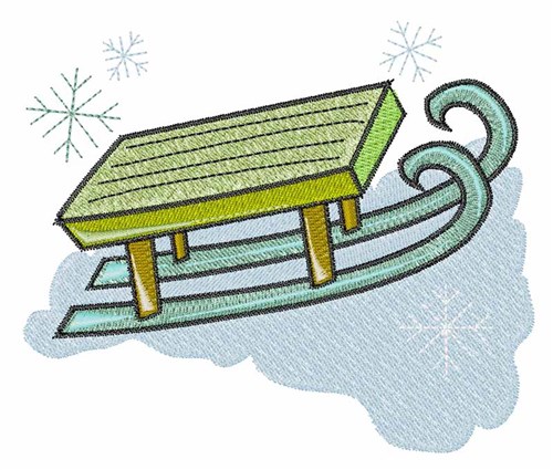 Snow Sled Machine Embroidery Design