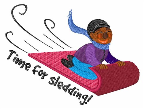 Time For Sledding Machine Embroidery Design