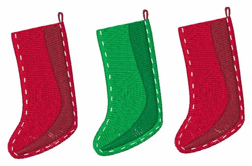 Three Stockings Machine Embroidery Design