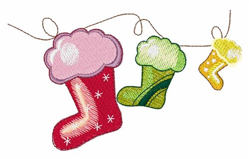 Fluffy Stockings Machine Embroidery Design