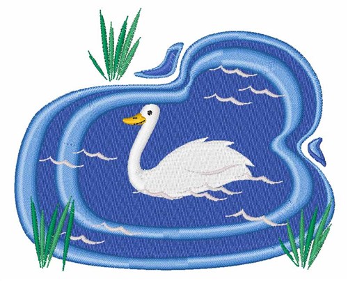 Swan Pond Machine Embroidery Design