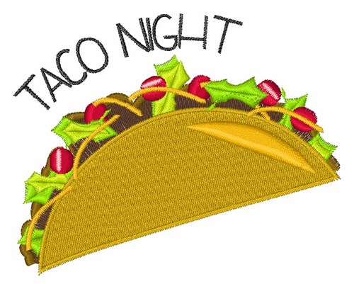 Taco Night Machine Embroidery Design