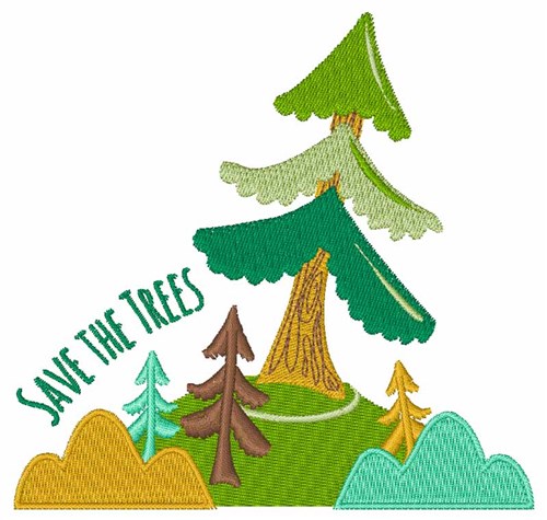 Save Trees Machine Embroidery Design