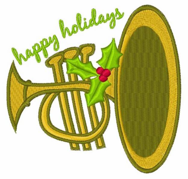 Picture of Holiday Trumpet Machine Embroidery Design