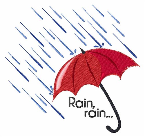 Rain Umbrella Machine Embroidery Design