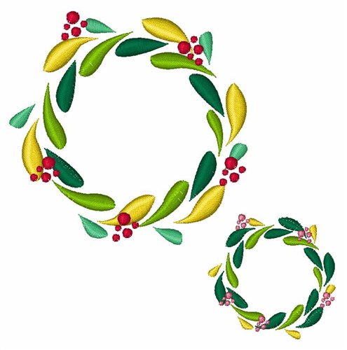 Christmas Wreaths Machine Embroidery Design