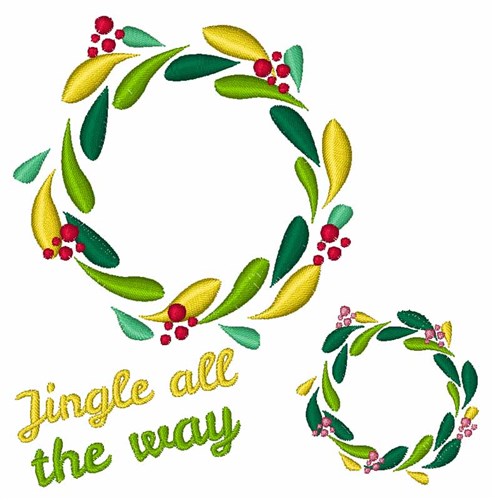 Jingle Wreath Machine Embroidery Design