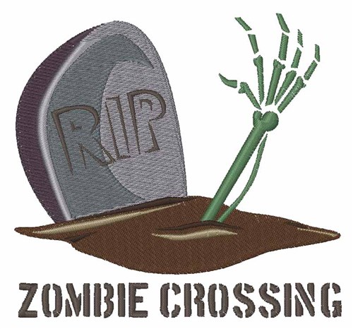 Zombie Crossing Machine Embroidery Design