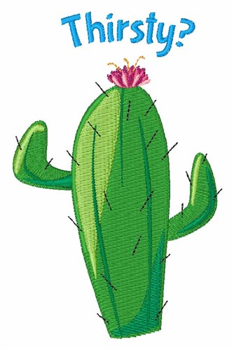 Thirsty Cactus Machine Embroidery Design