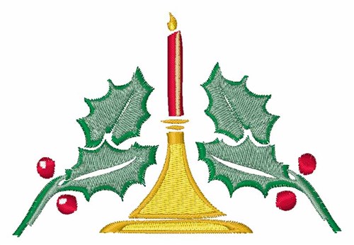 Xmas Candle Machine Embroidery Design