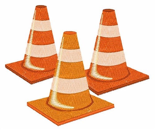 Traffic Cones Machine Embroidery Design