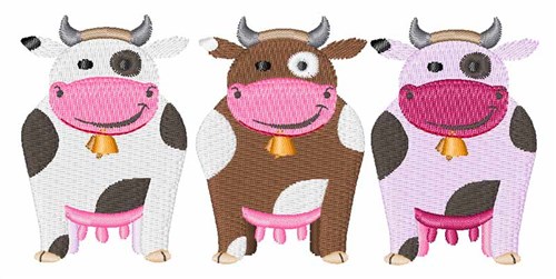 Three Cows Machine Embroidery Design