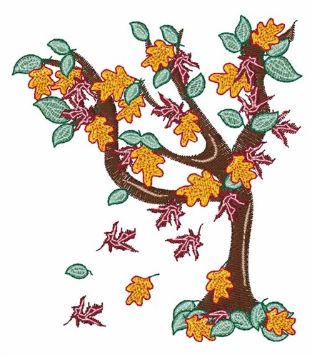 Autumn Tree Machine Embroidery Design