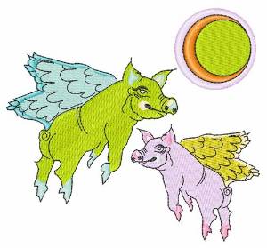 Picture of Flying Pigs Machine Embroidery Design