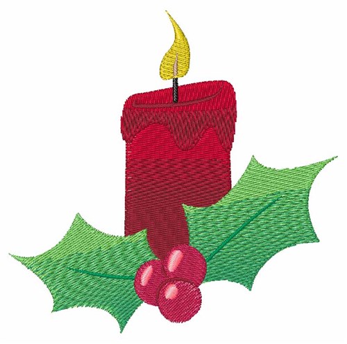 Xmas Candle Machine Embroidery Design