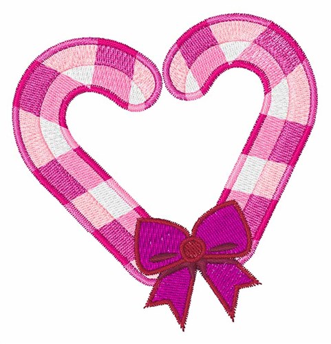 Candy Cane Heart Machine Embroidery Design