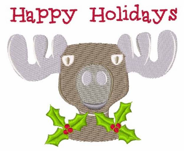 Picture of Holiday Moose Machine Embroidery Design