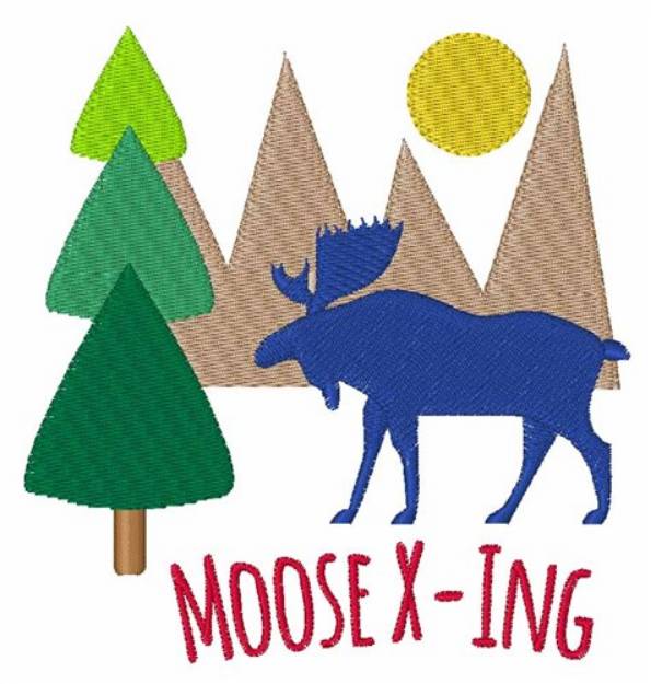 Picture of Moose X-Ing Machine Embroidery Design