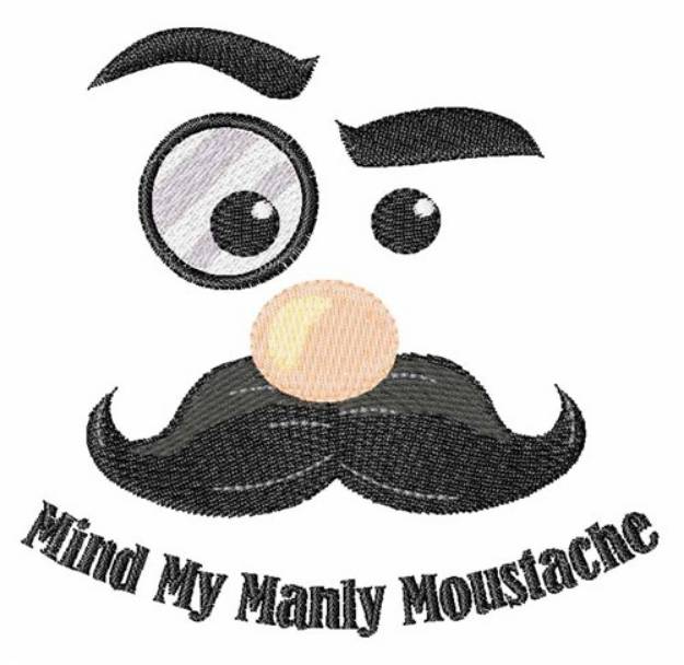Picture of Manly Moustche Machine Embroidery Design