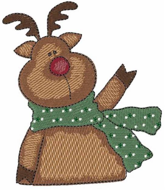Picture of Red Nose Reindeer Machine Embroidery Design