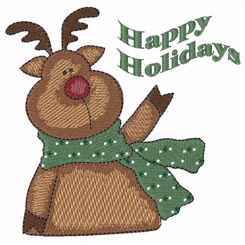 Holiday Reindeer Machine Embroidery Design