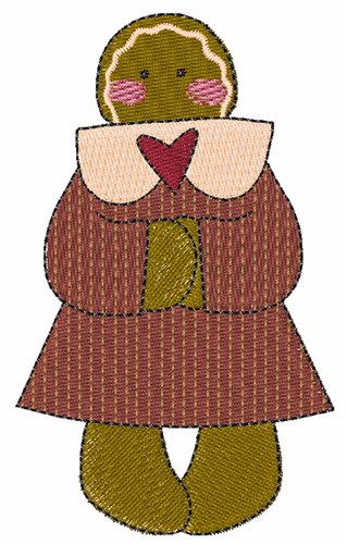 Gingerbread Girl Machine Embroidery Design