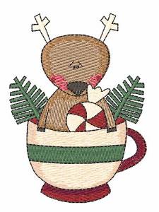 Picture of Reindeer Cup Machine Embroidery Design