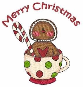 Picture of Merry Christmas Cup Machine Embroidery Design