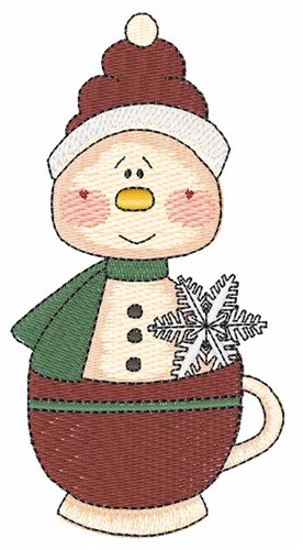 Snowman Cup Machine Embroidery Design