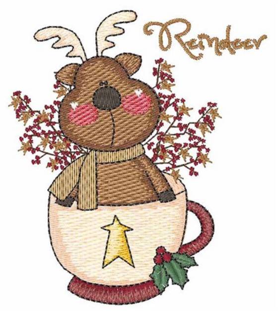 Picture of Cup Of Reindeer Machine Embroidery Design