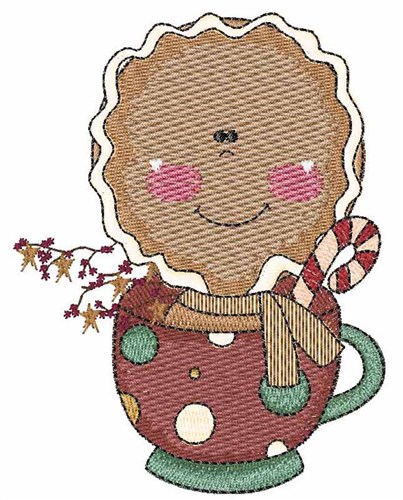 Gingerbread Cup Machine Embroidery Design