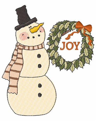 Joy Snowman Machine Embroidery Design