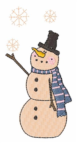 Snowflake Snowman Machine Embroidery Design