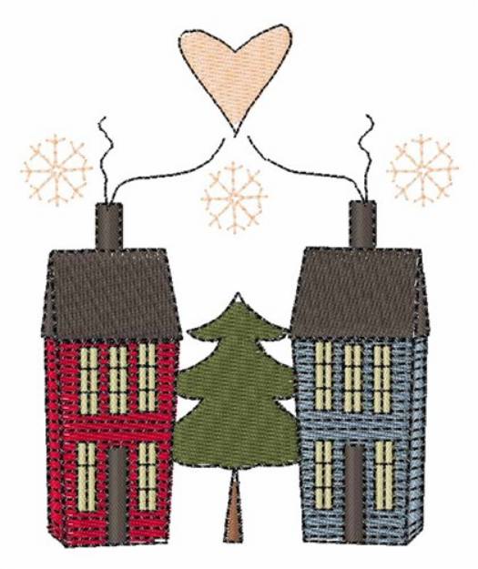 Picture of Winter Houses Machine Embroidery Design
