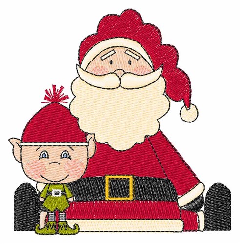Santa & Elf Machine Embroidery Design